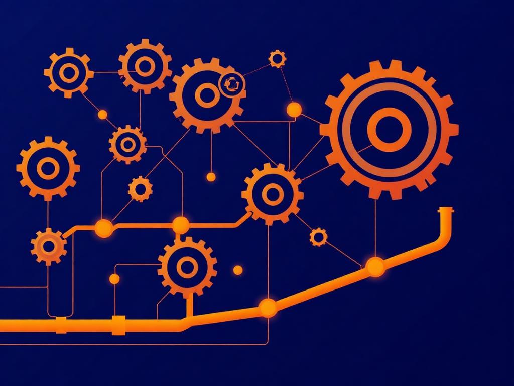 Abstract illustration of interconnected revenue operations systems scaling up